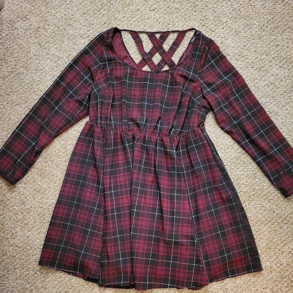 torrid* Plaid Lattice Back Dress